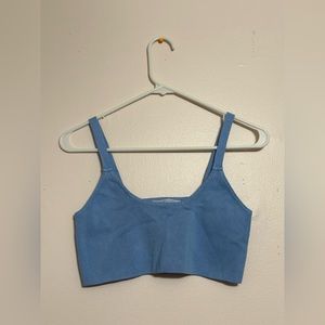 Cropped baby blue tank top